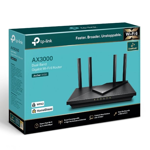 TP-Link Archer AX55 AX3000 Dual Band Gigabit WiFi 6 Router - Image 4